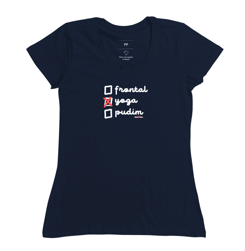 CAMISETA FRONTAL, YOGA, PUDIM