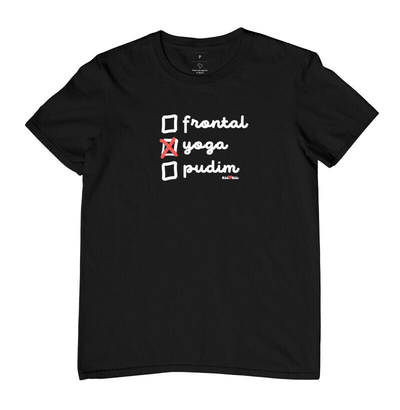CAMISETA FRONTAL, YOGA, PUDIM
