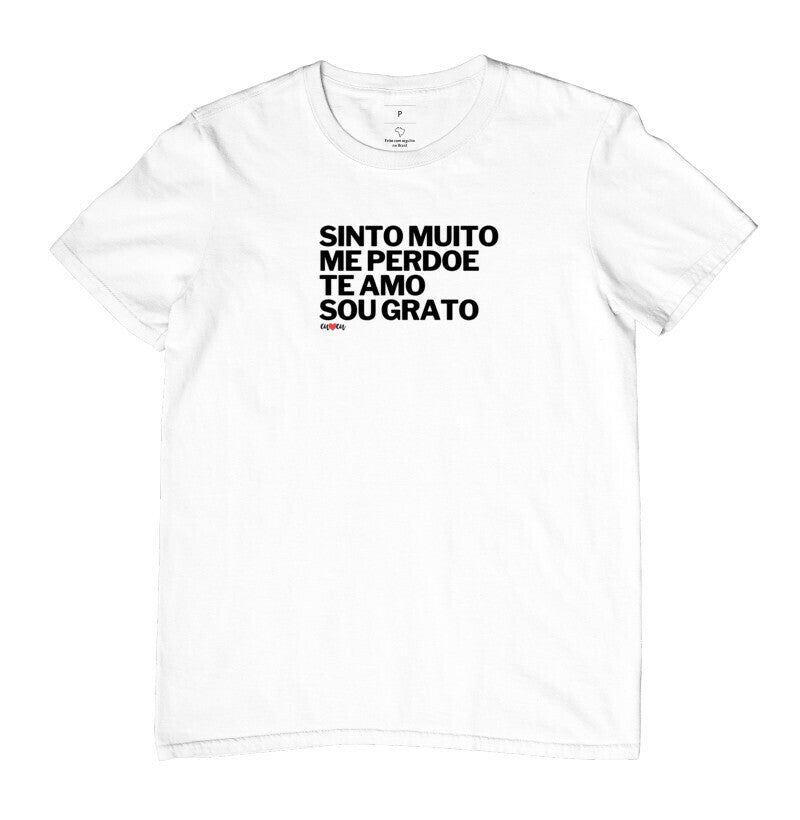 CAMISETA SINTO MUITO ME PERDOE TE AMO SOU GRATO 1