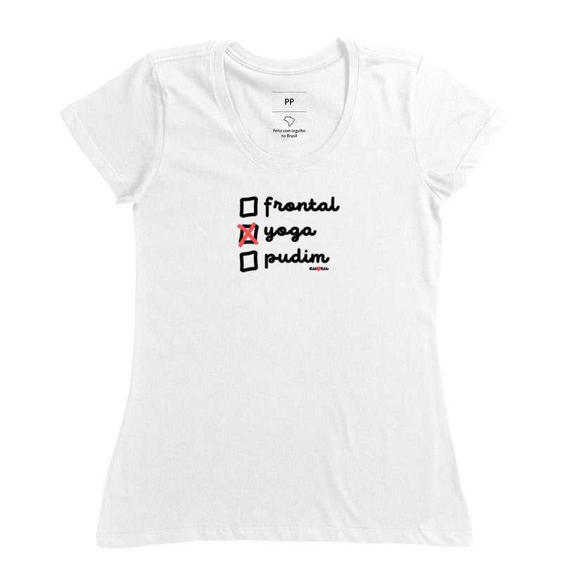 CAMISETA FRONTAL, YOGA, PUDIM