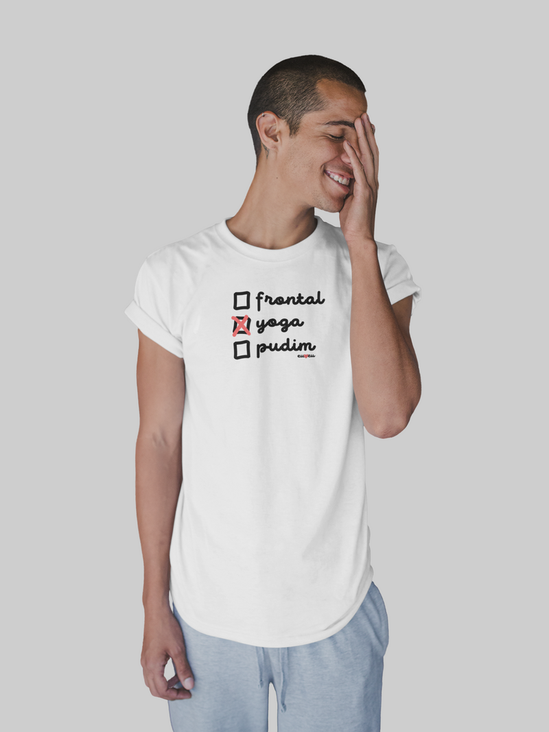 CAMISETA FRONTAL, YOGA, PUDIM