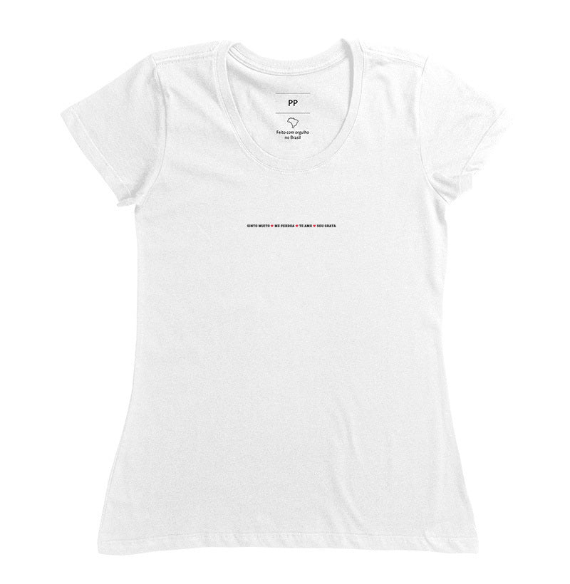 CAMISETA SINTO MUITO ME PERDOE TE AMO SOU GRATA 5