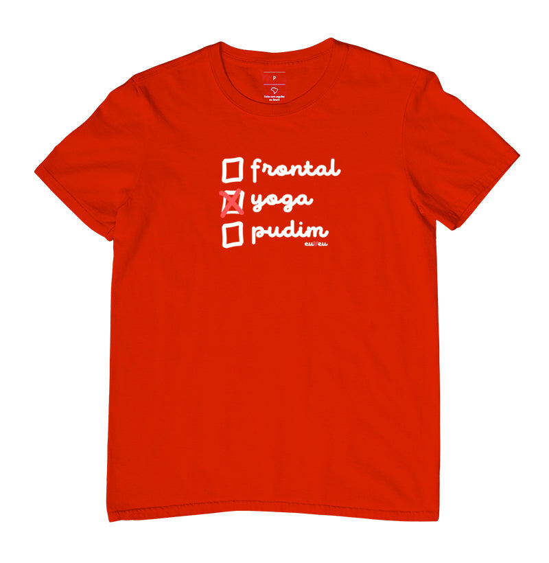 CAMISETA FRONTAL, YOGA, PUDIM