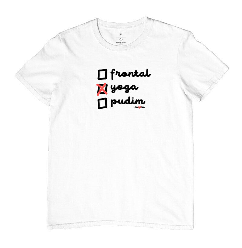 CAMISETA FRONTAL, YOGA, PUDIM