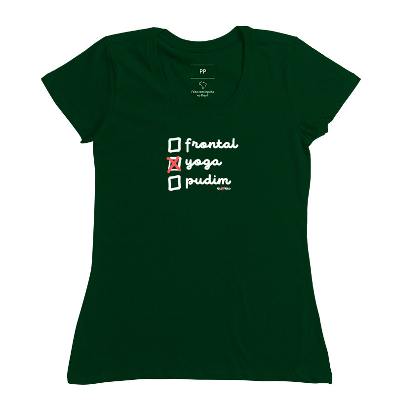 CAMISETA FRONTAL, YOGA, PUDIM