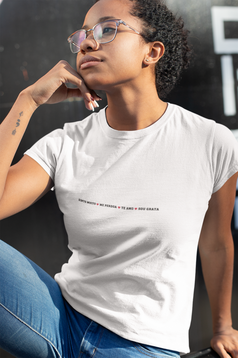 CAMISETA SINTO MUITO ME PERDOE TE AMO SOU GRATA 5